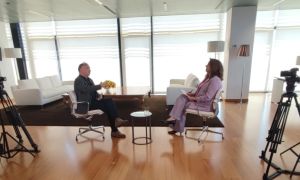 Dialogue with historian Orlando Figes at the annual conference of the Catalunya Europa Foundation